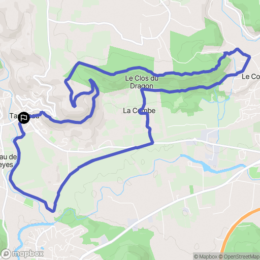 Taradeau : carte du parcours de randonnée - France