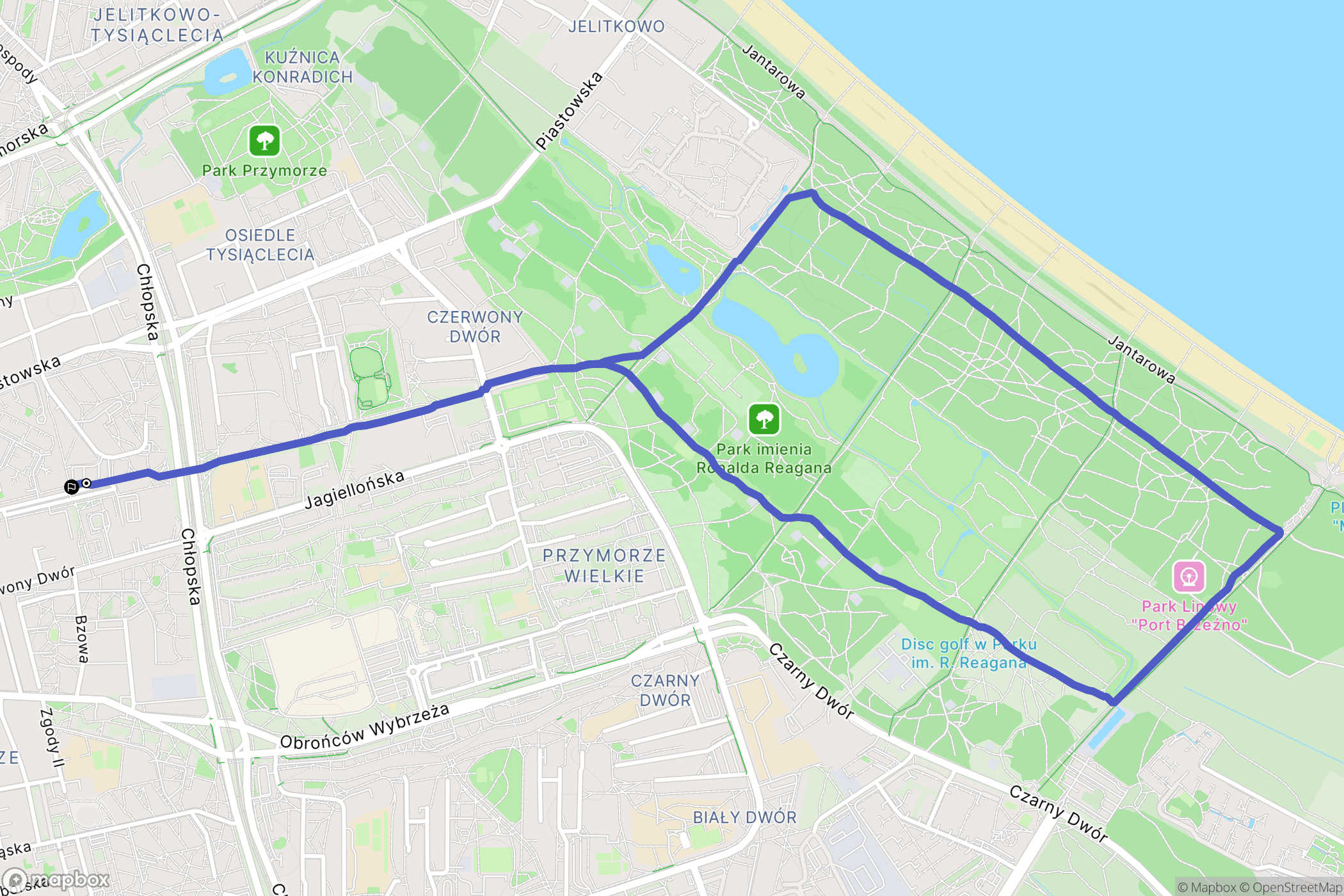 Gdańsk: mapa trasy - Poland