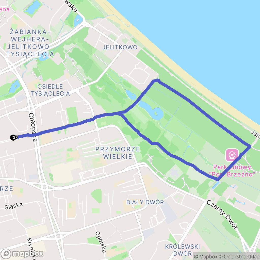 Gdańsk: mapa trasy - Poland
