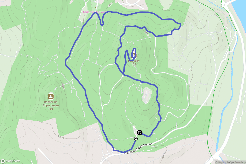 Beaucaire : carte du parcours de randonnée - France