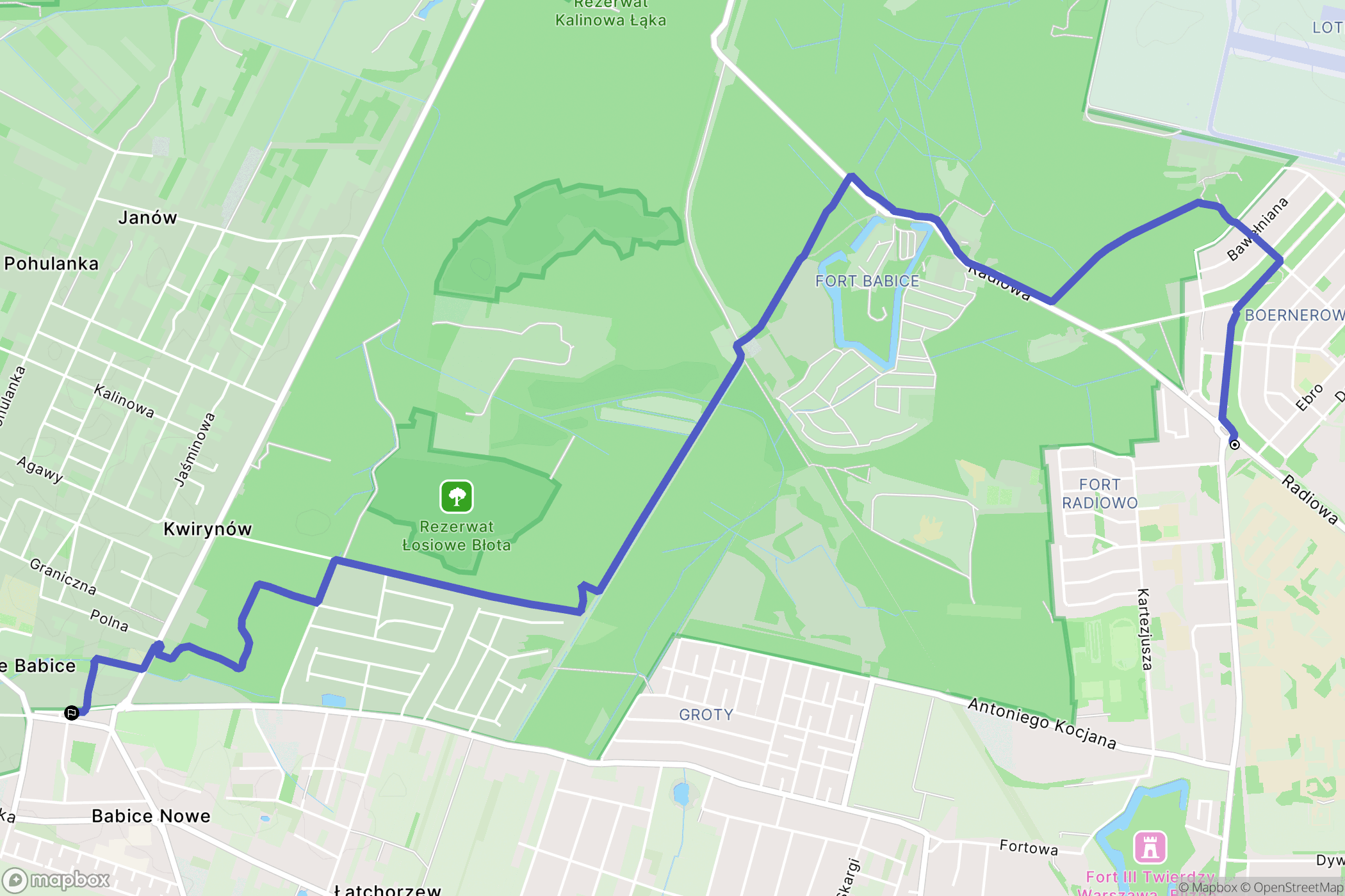Warszawa: mapa trasy - Poland
