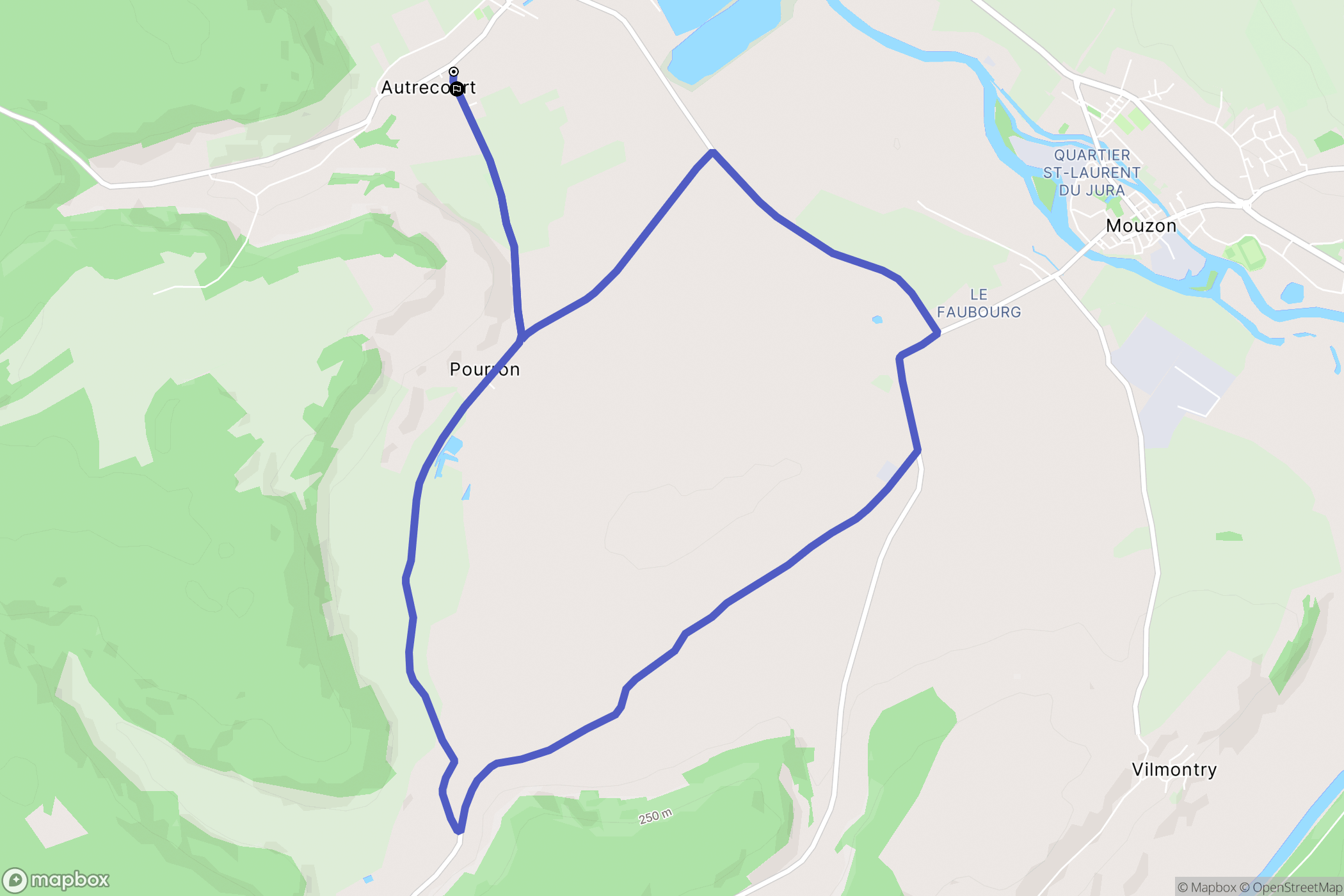 Autrecourt-et-Pourron : carte du parcours de randonnée - France