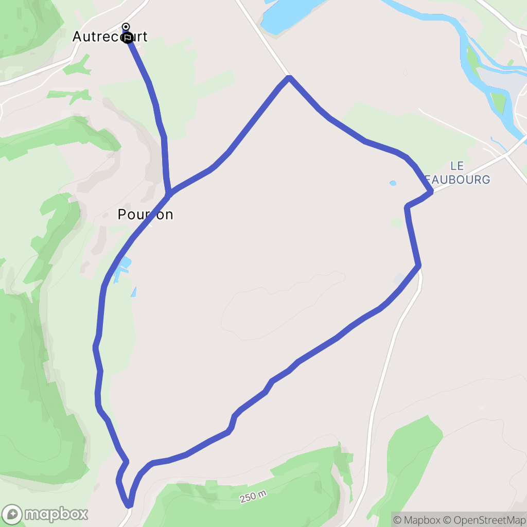 Autrecourt-et-Pourron : carte du parcours de randonnée - France