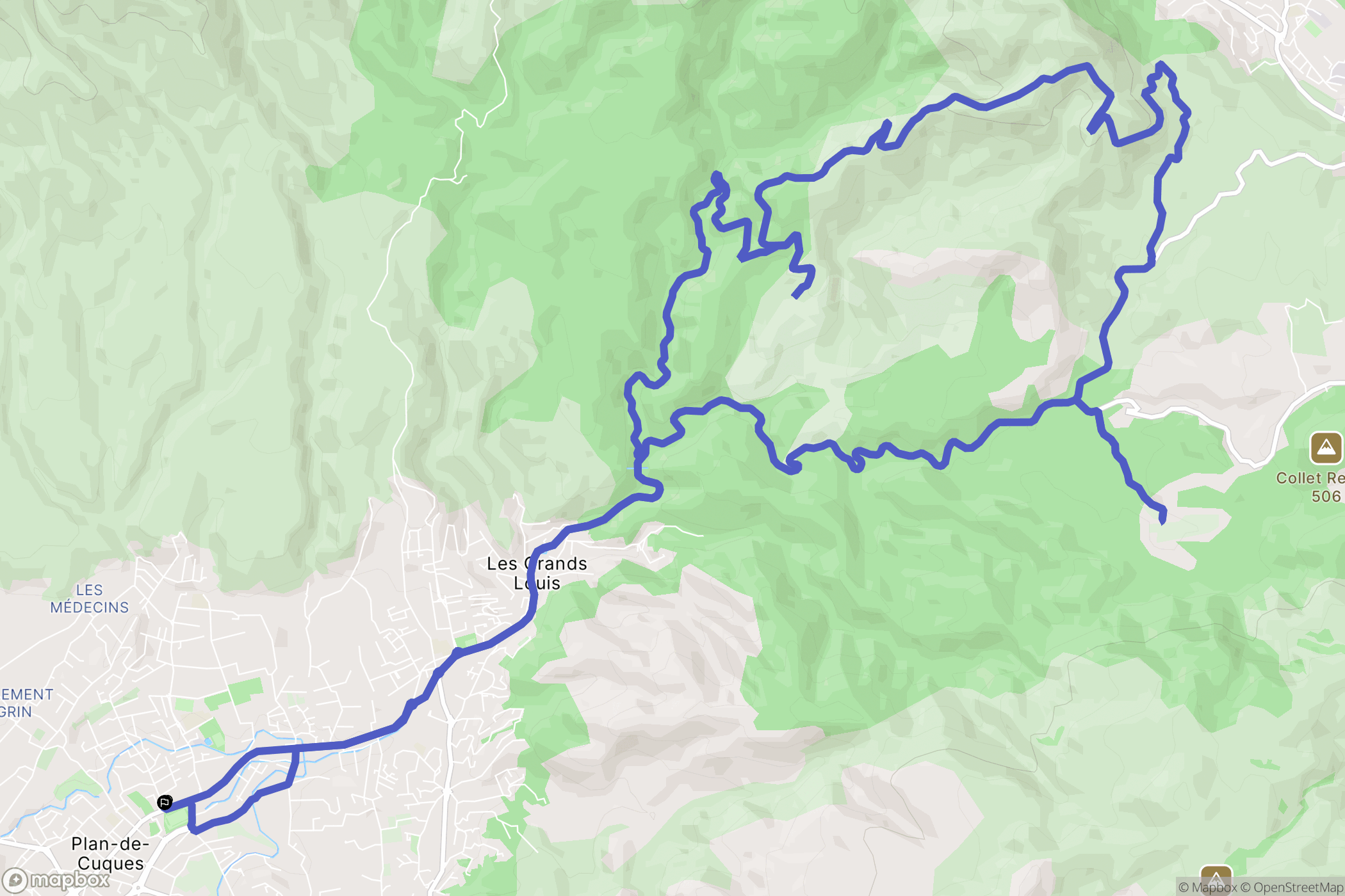 Plan-de-Cuques : carte du parcours de randonnée - France