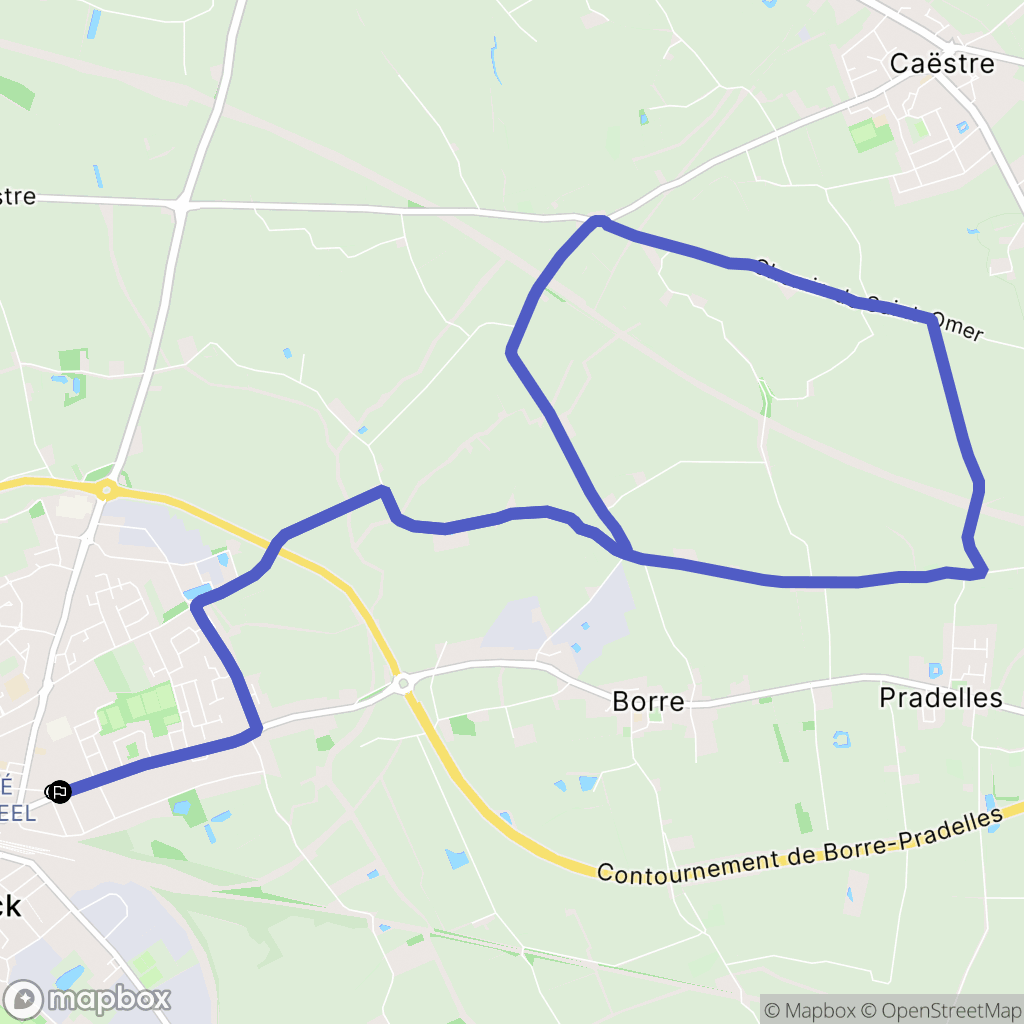 Hazebrouck : carte du parcours de randonnée - France