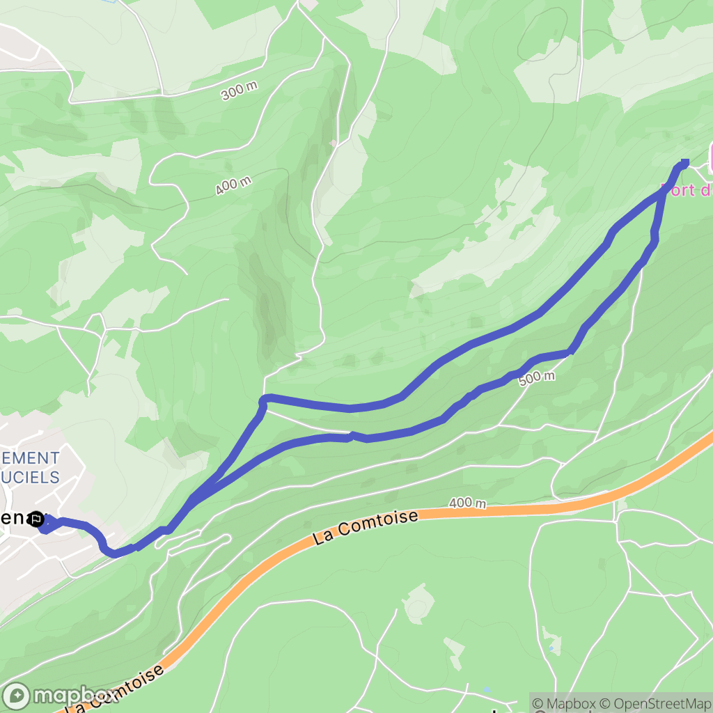 Tallenay : carte du parcours de randonnée - France