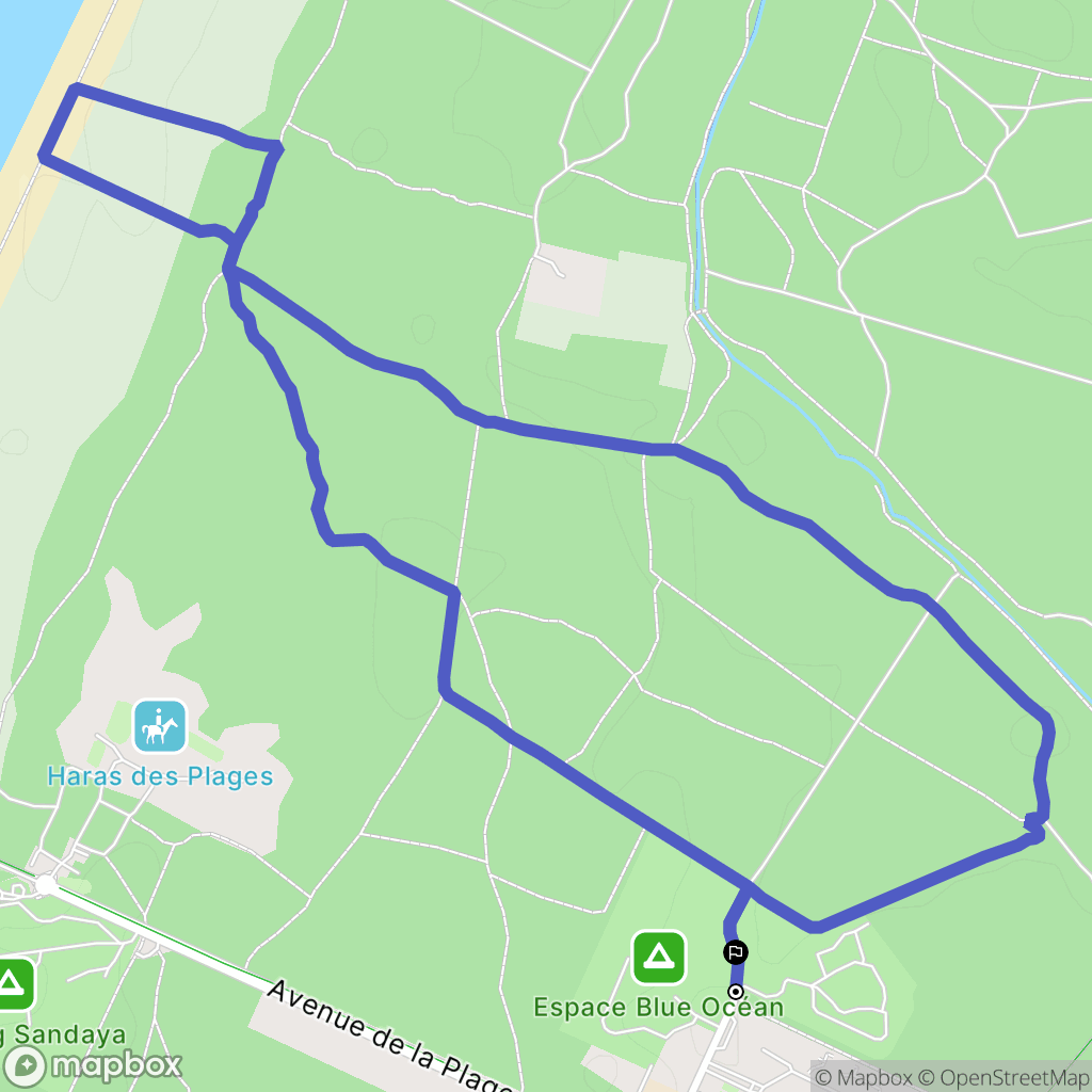 Ondres : carte du parcours de randonnée - France