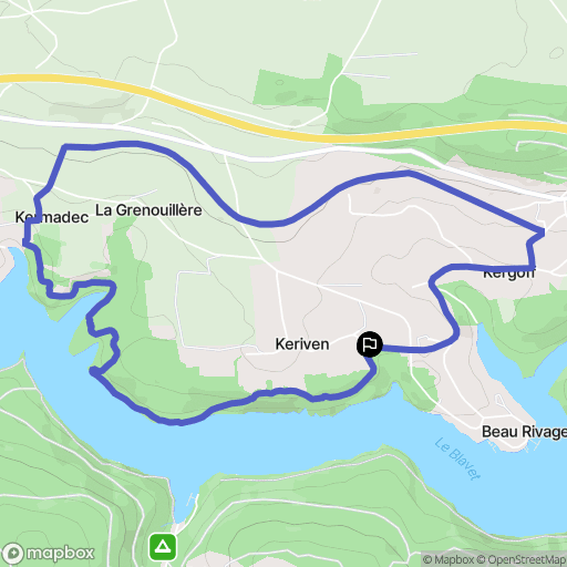 Caurel : carte du parcours de randonnée - France