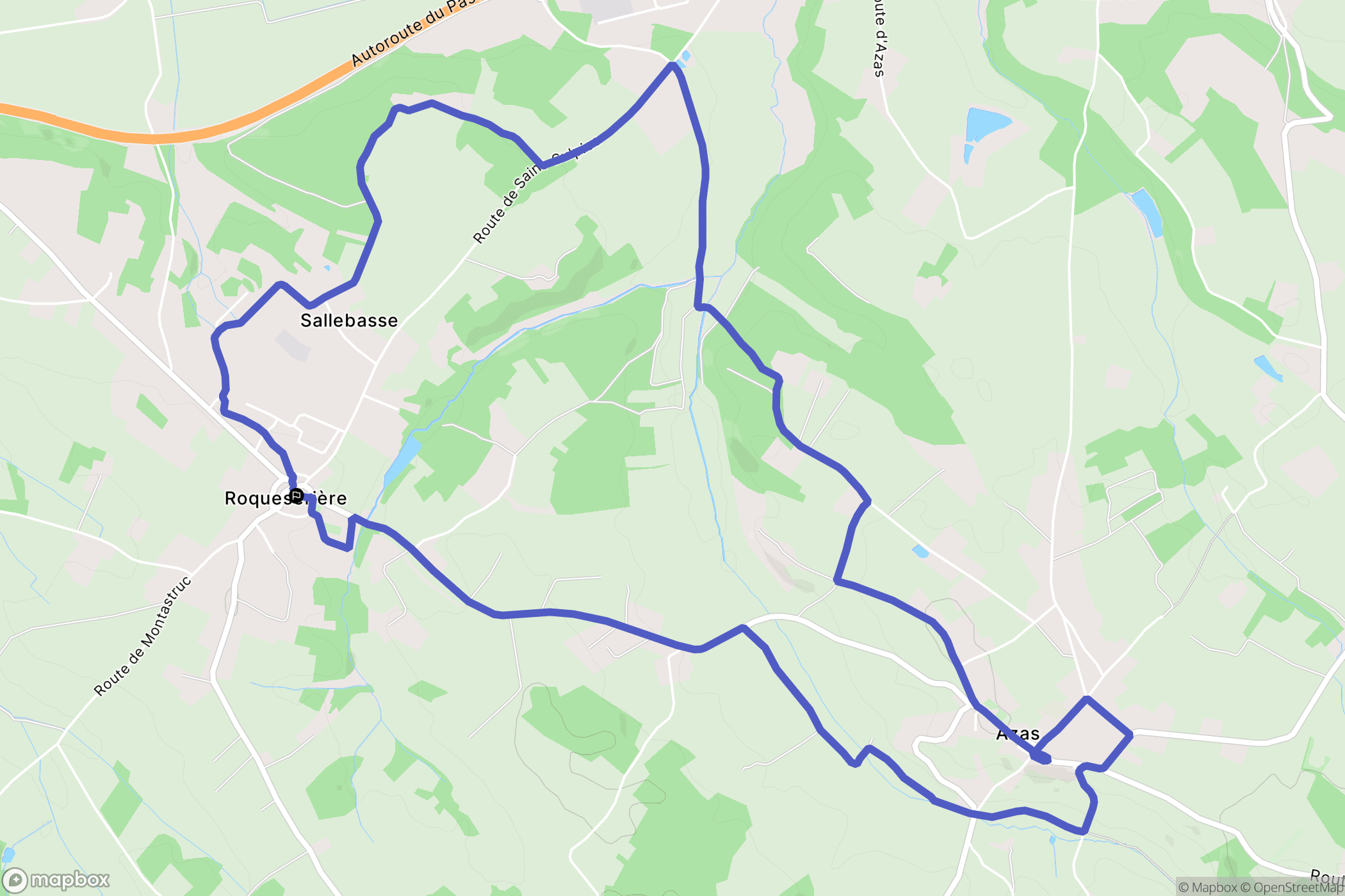 Roquesérière : carte du parcours de randonnée - France