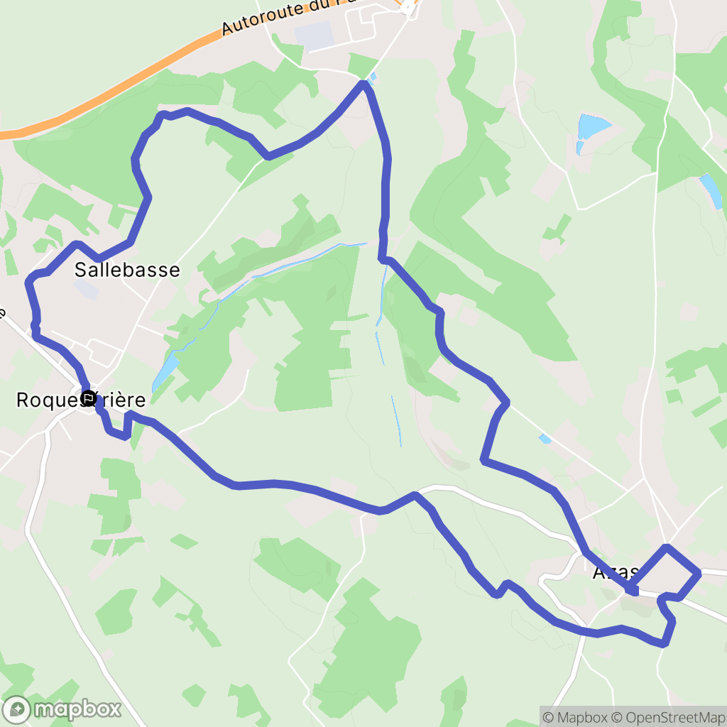 Roquesérière : carte du parcours de randonnée - France