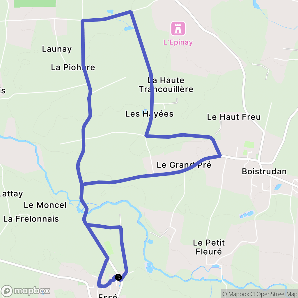 Esse : carte du parcours de randonnée - France
