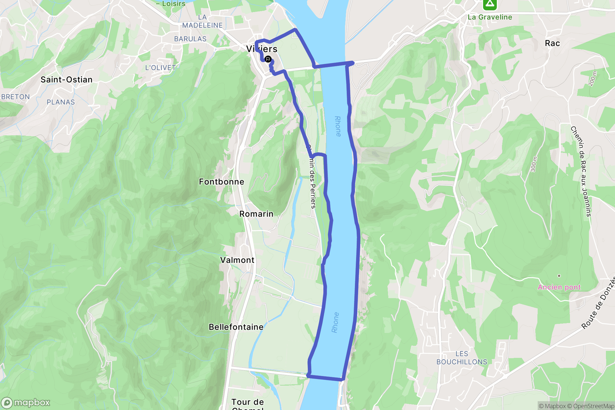 Viviers : carte du parcours de randonnée - France