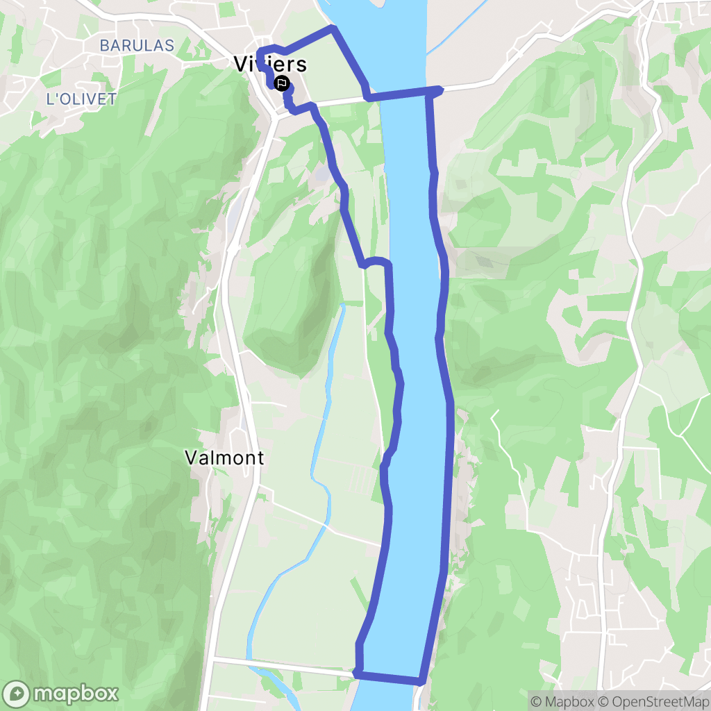 Viviers : carte du parcours de randonnée - France