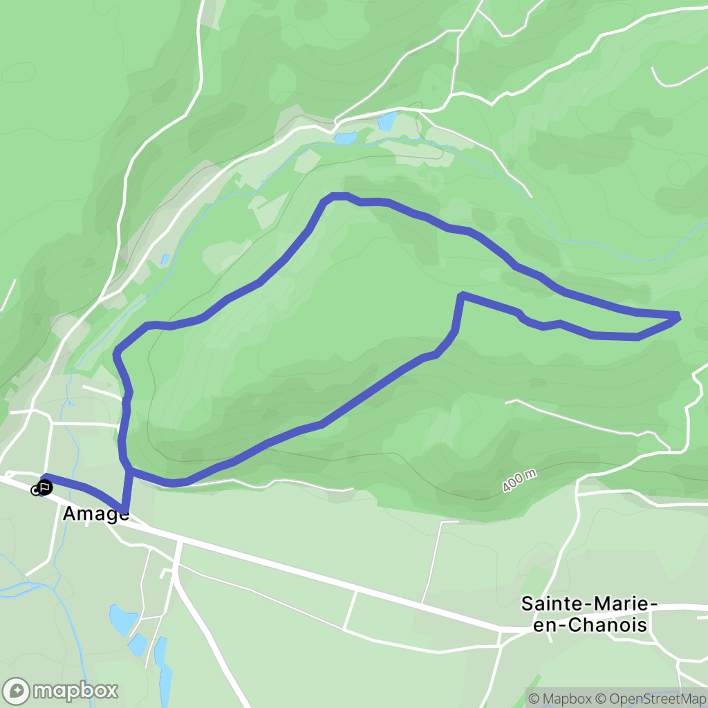 Amage : carte du parcours de randonnée - France