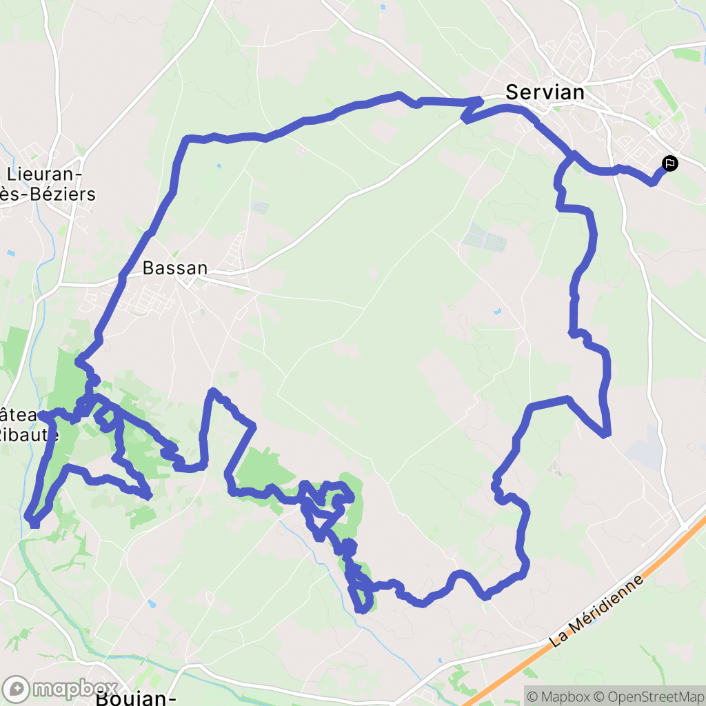Servian : carte du parcours de randonnée - France