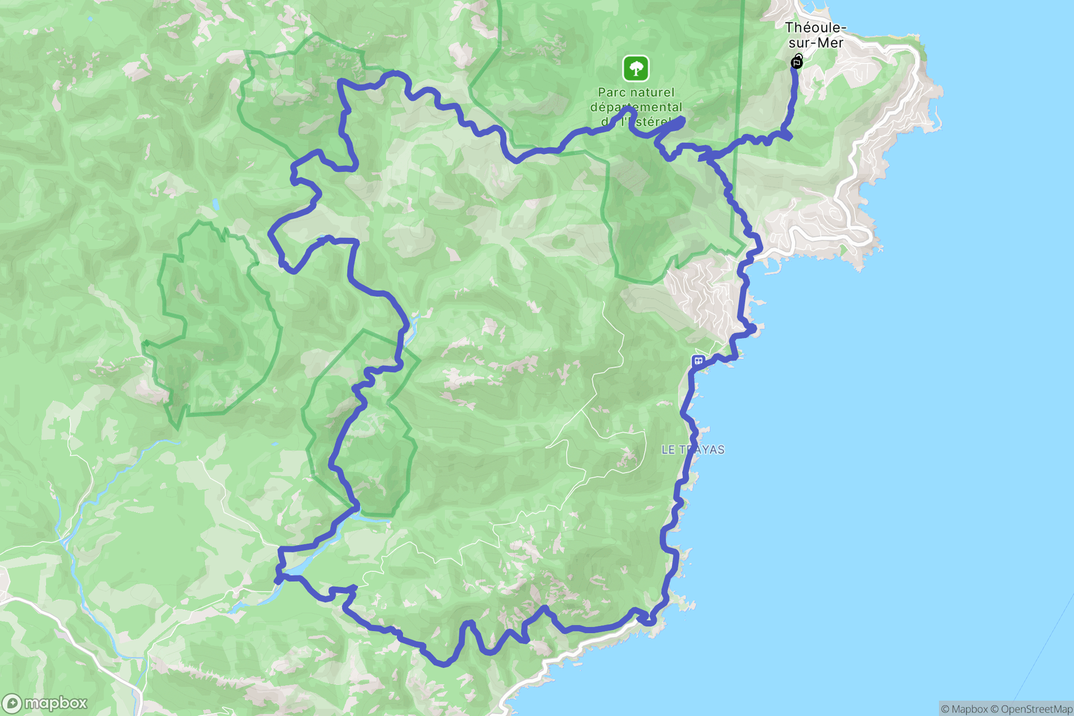 Théoule-sur-Mer : carte du parcours de randonnée - France