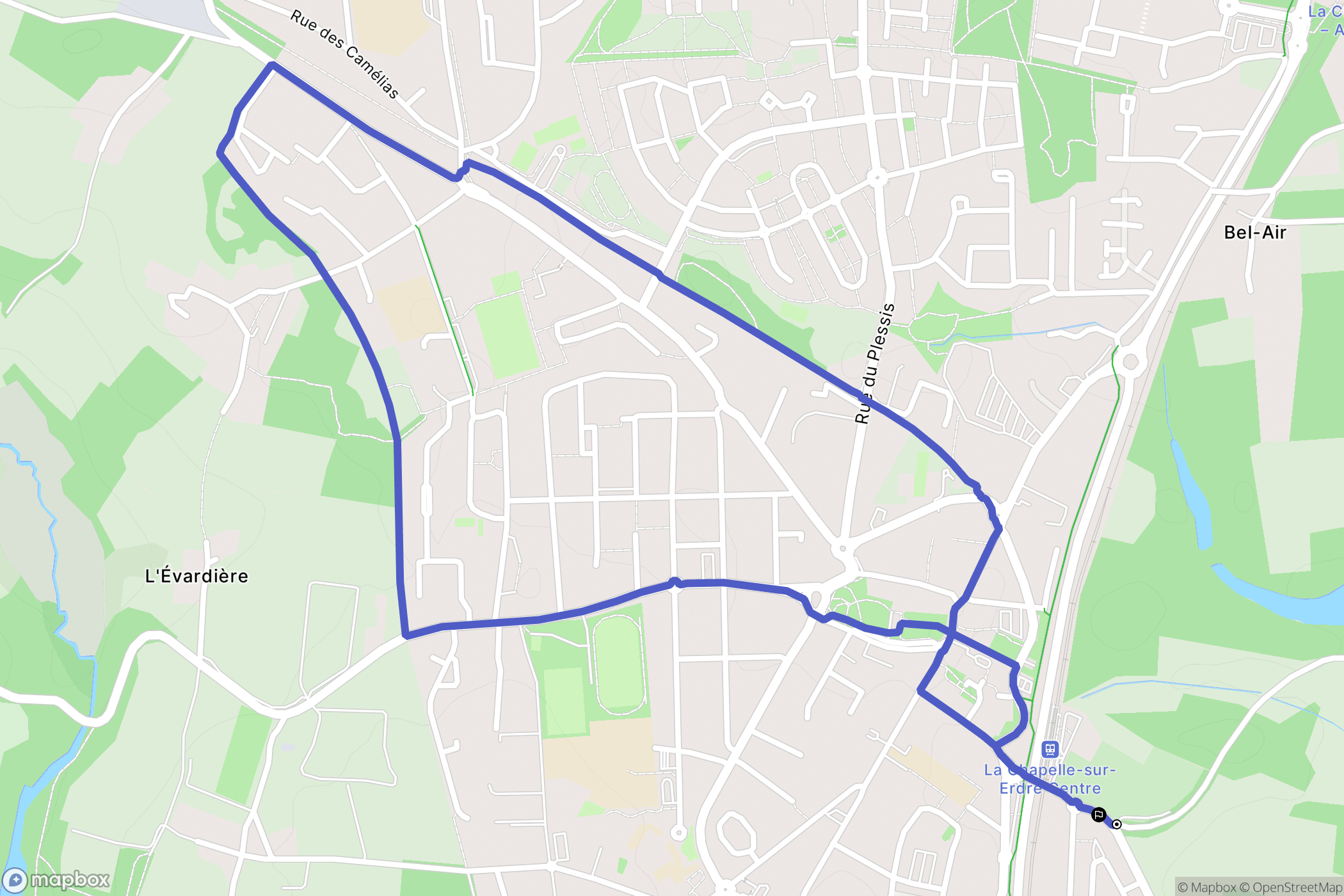 La Chapelle-sur-Erdre : carte du parcours de randonnée - France