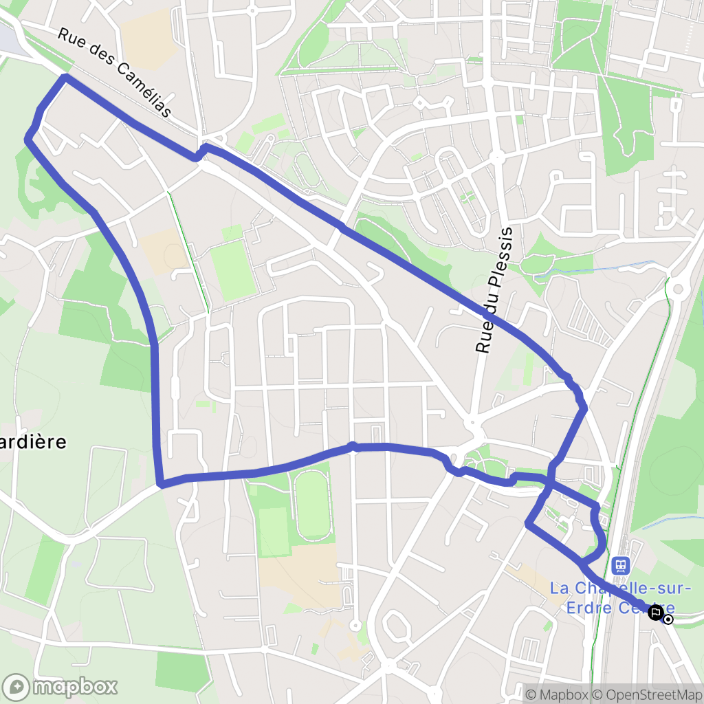La Chapelle-sur-Erdre : carte du parcours de randonnée - France