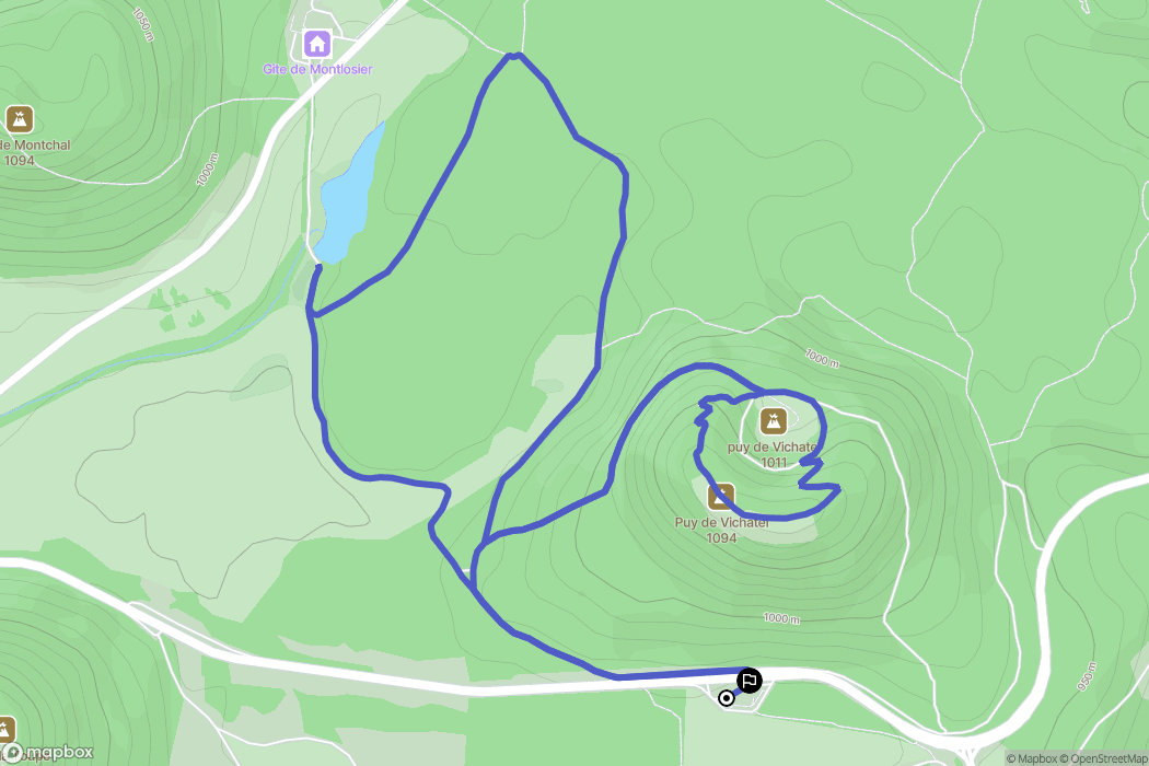 Aydat : carte du parcours de randonnée - France