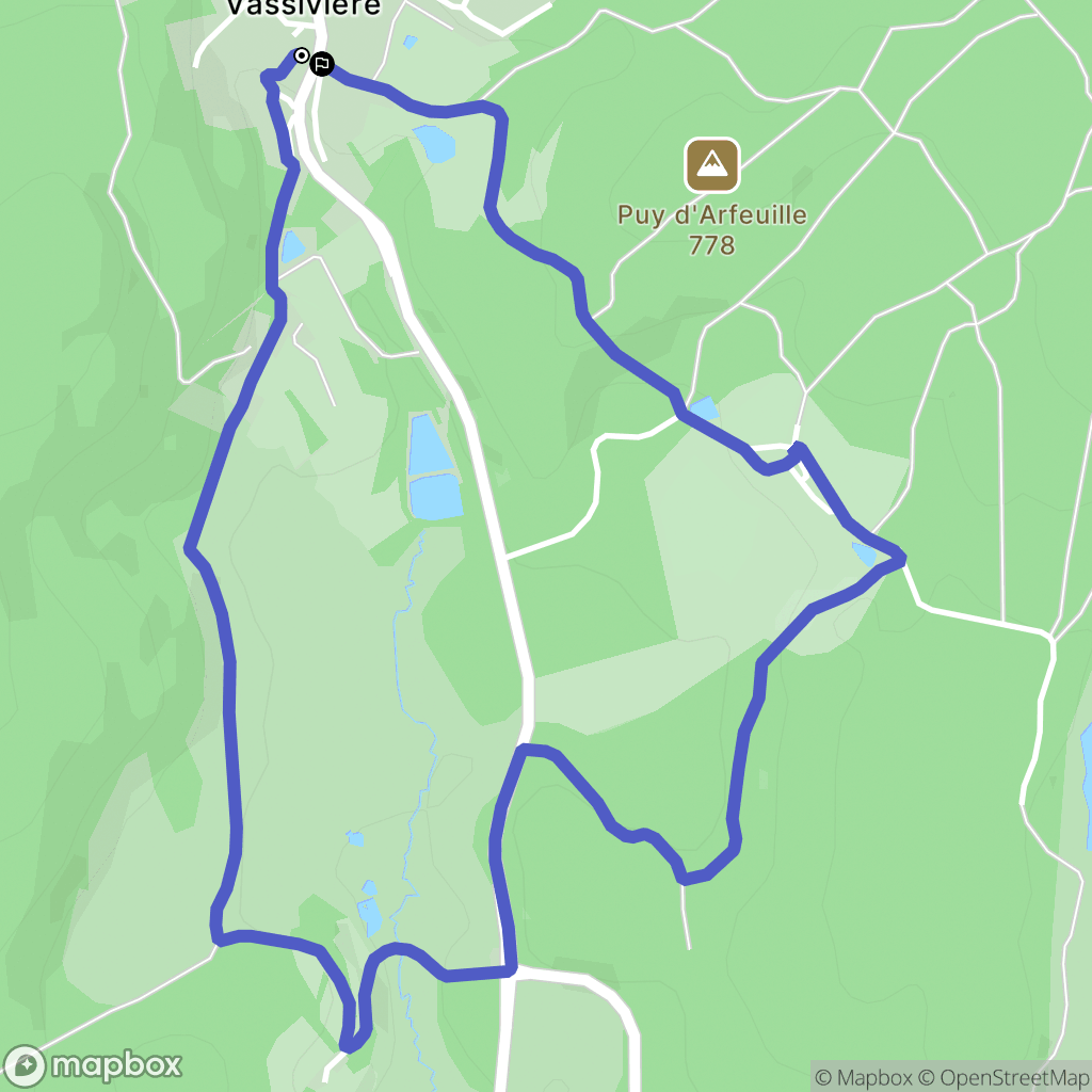Royère-de-Vassivière : carte du parcours de randonnée - France