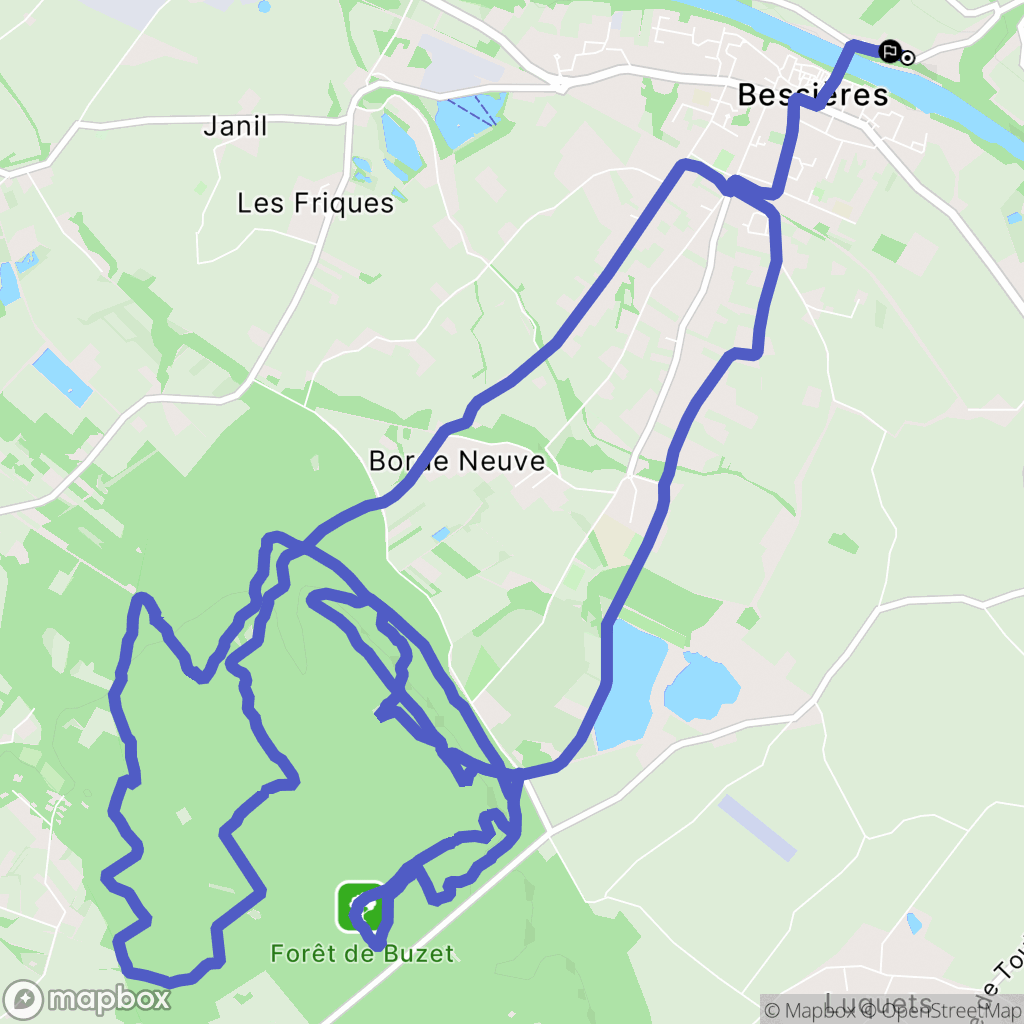 Bessières : carte du parcours de randonnée - France