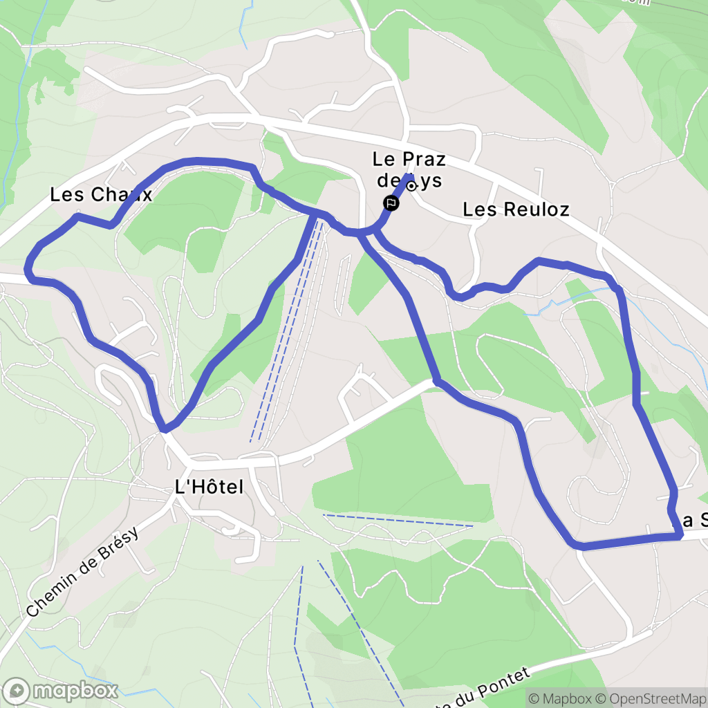 Taninges : carte du parcours de randonnée - France