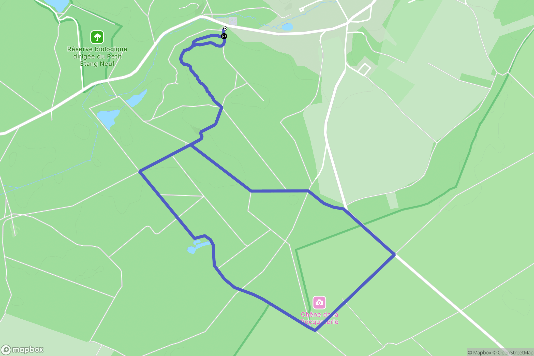 Poigny-la-Forêt : carte du parcours de randonnée - France