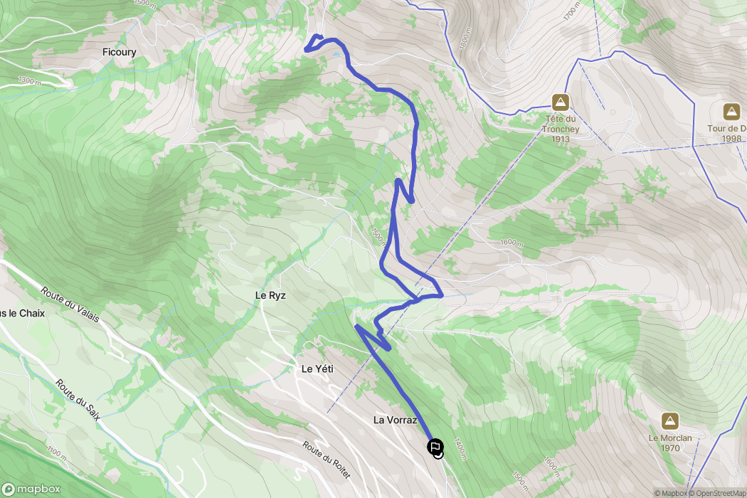 Châtel : carte du parcours de randonnée - France