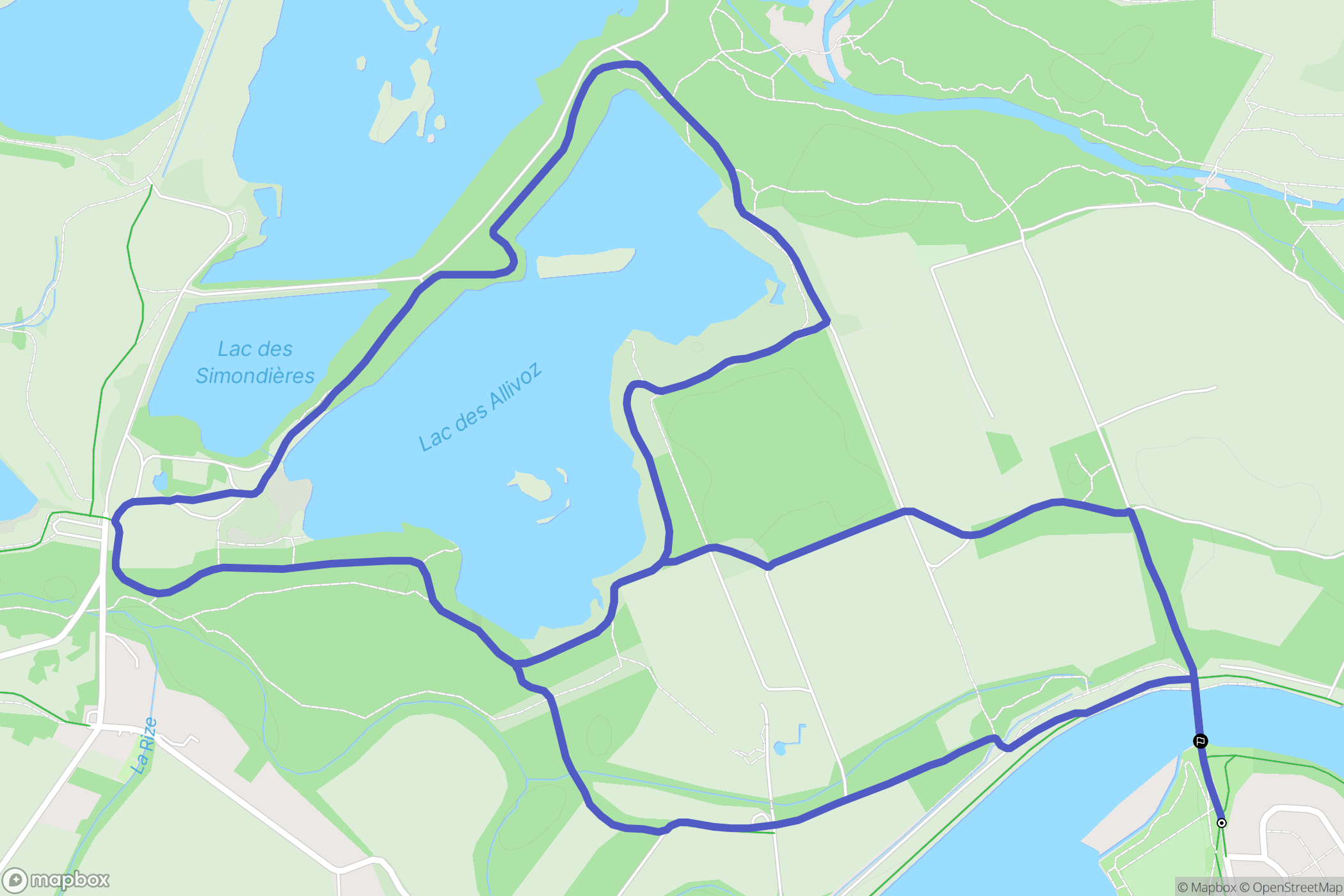 Meyzieu : carte du parcours de randonnée - France