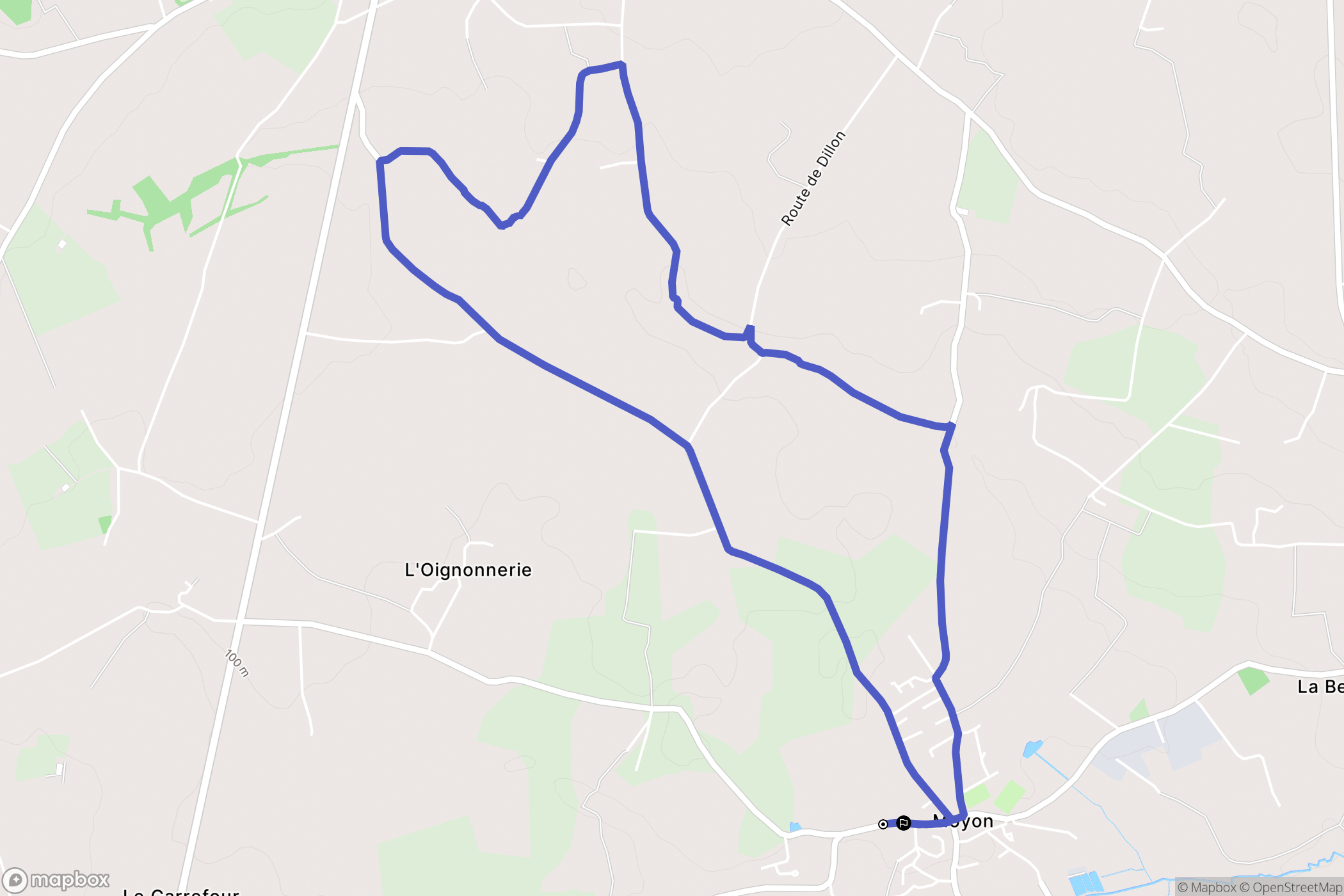 Moyon Villages : carte du parcours de randonnée - France