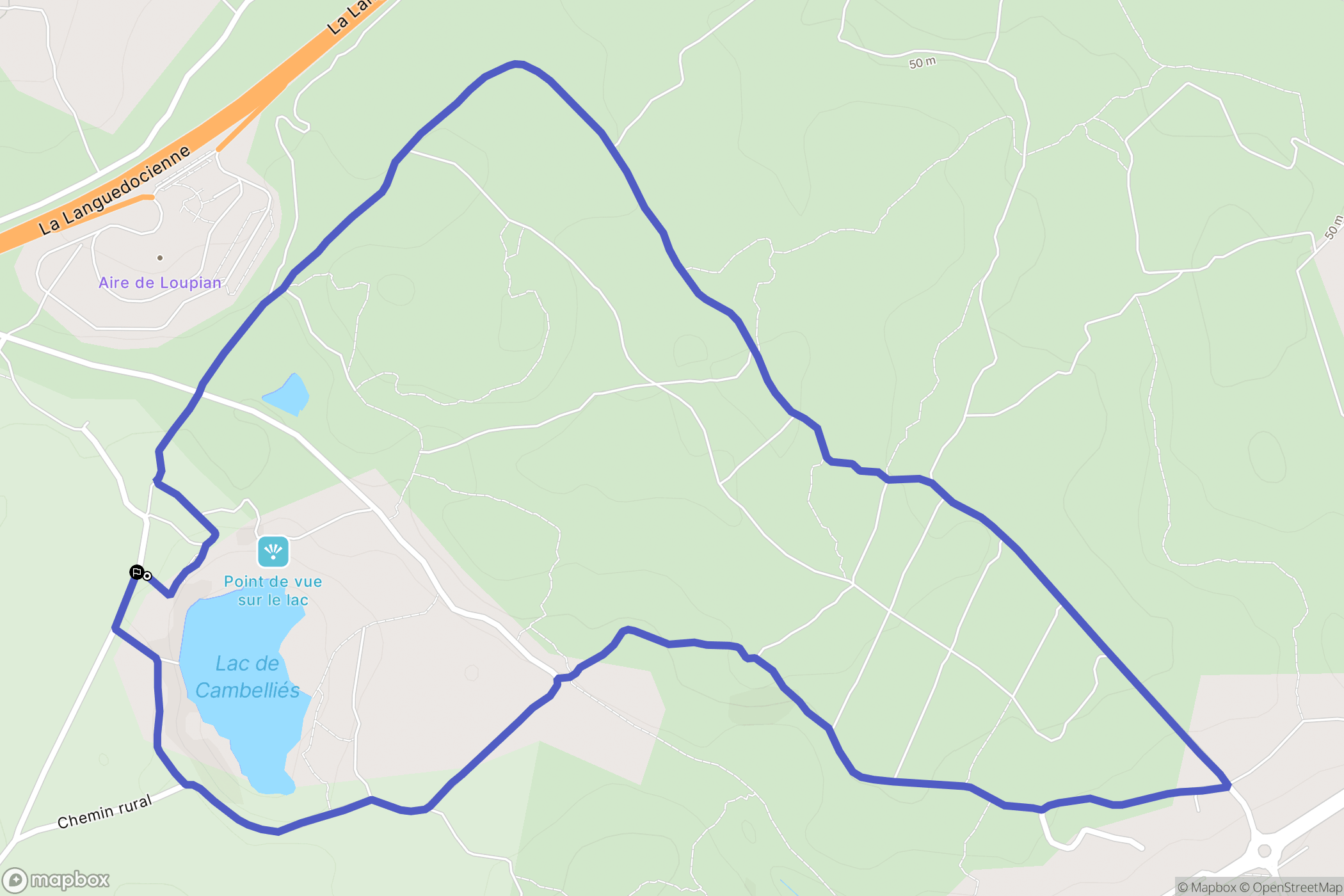 Loupian : carte du parcours de randonnée - France