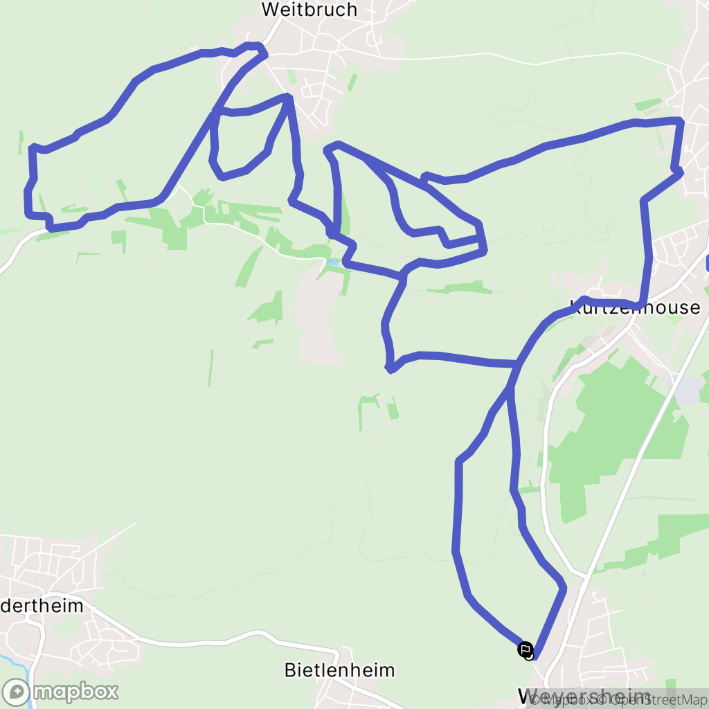 Weyersheim : carte du parcours de randonnée - France