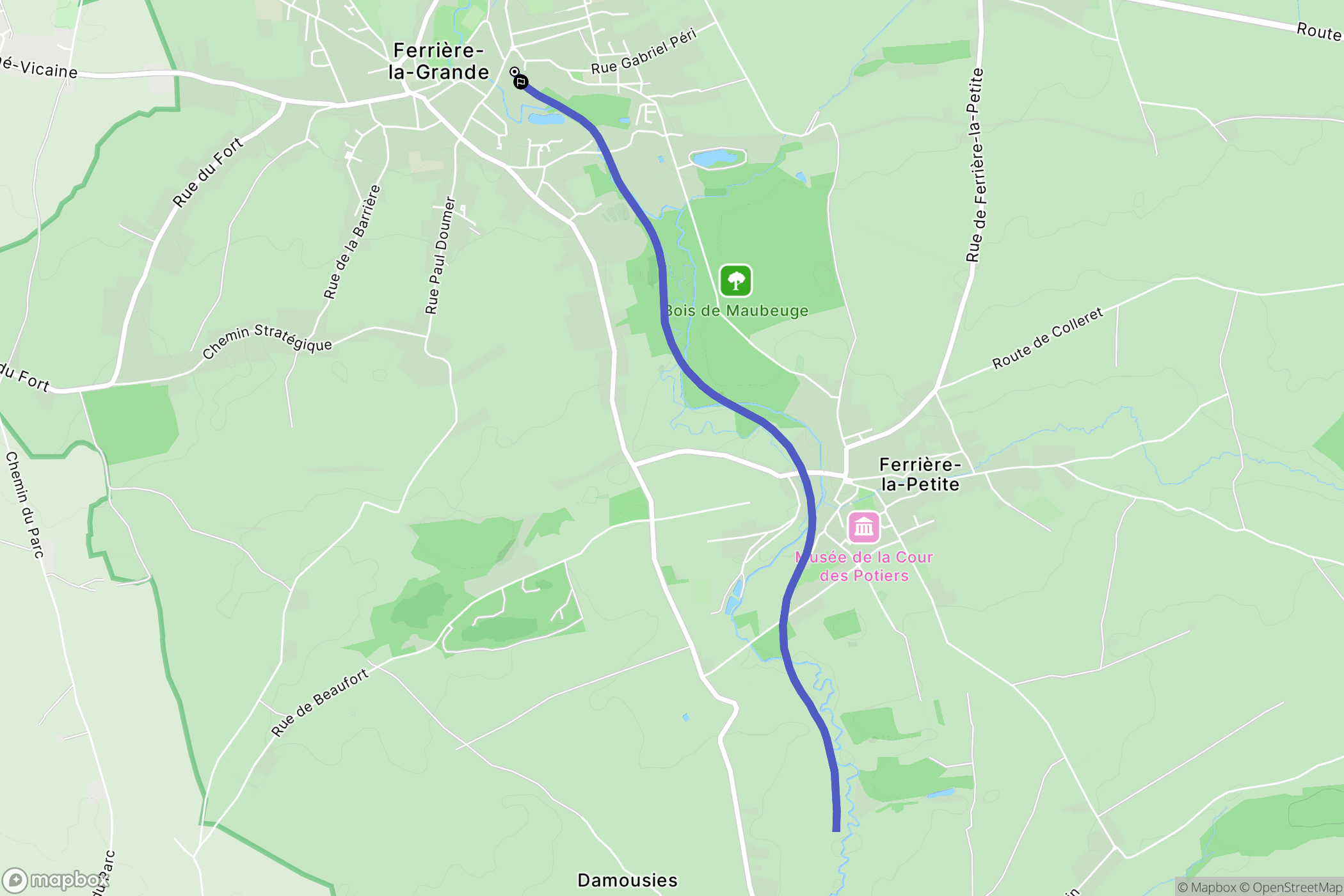 Ferrière-la-Grande : carte du parcours de randonnée - France