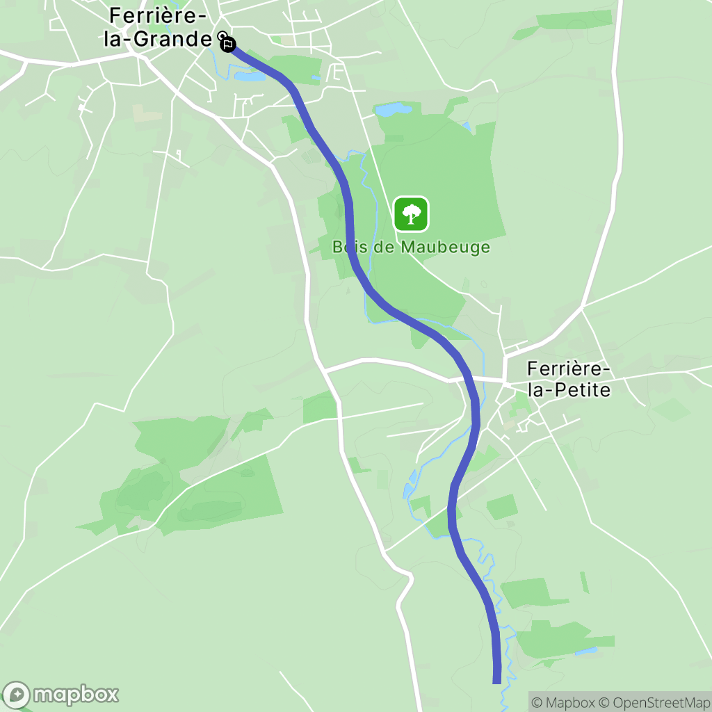 Ferrière-la-Grande : carte du parcours de randonnée - France