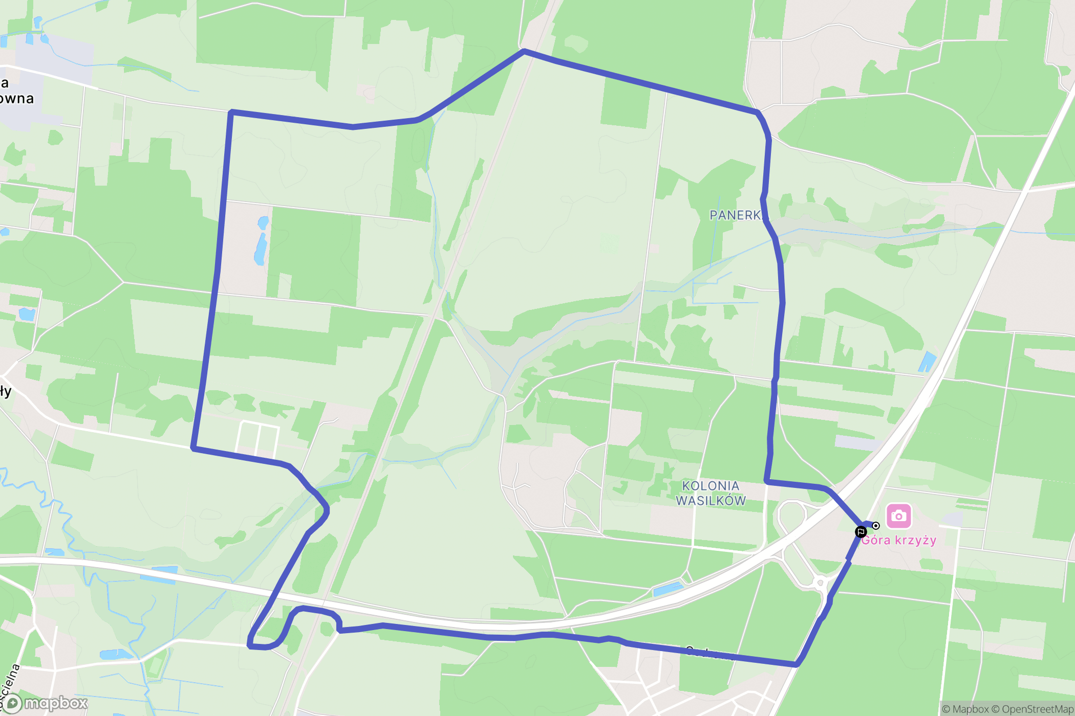 Wasilków: mapa trasy - Poland