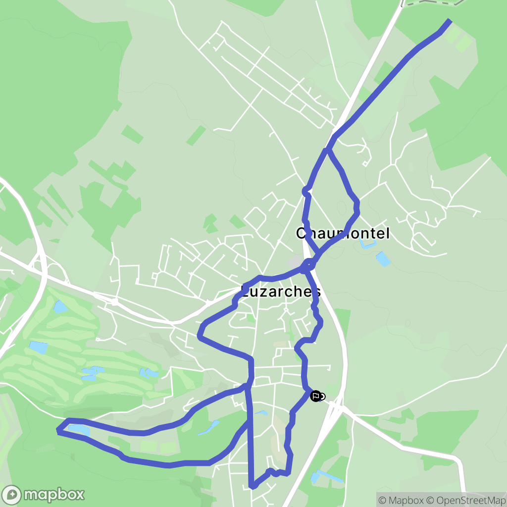 Luzarches : carte du parcours de randonnée - France