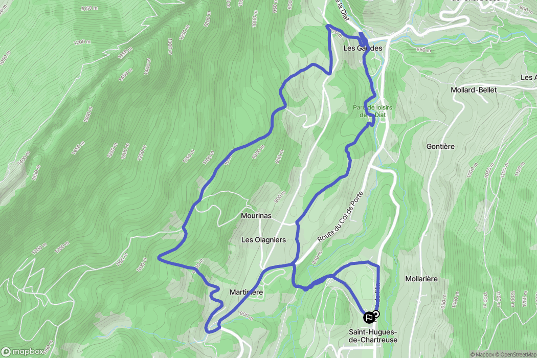 Saint-Pierre-de-Chartreuse : carte du parcours de randonnée - France