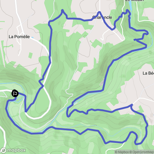 Génis : carte du parcours de randonnée - France