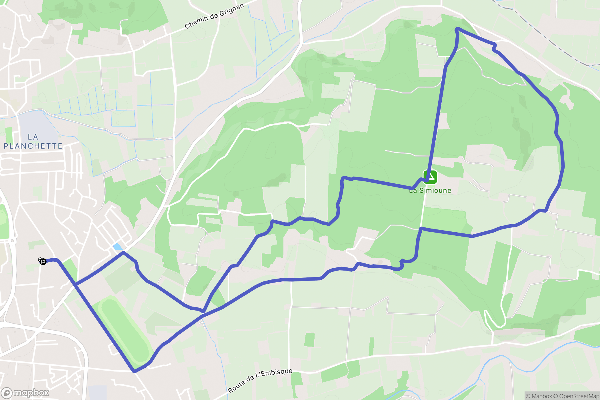 Bollène : carte du parcours de randonnée - France