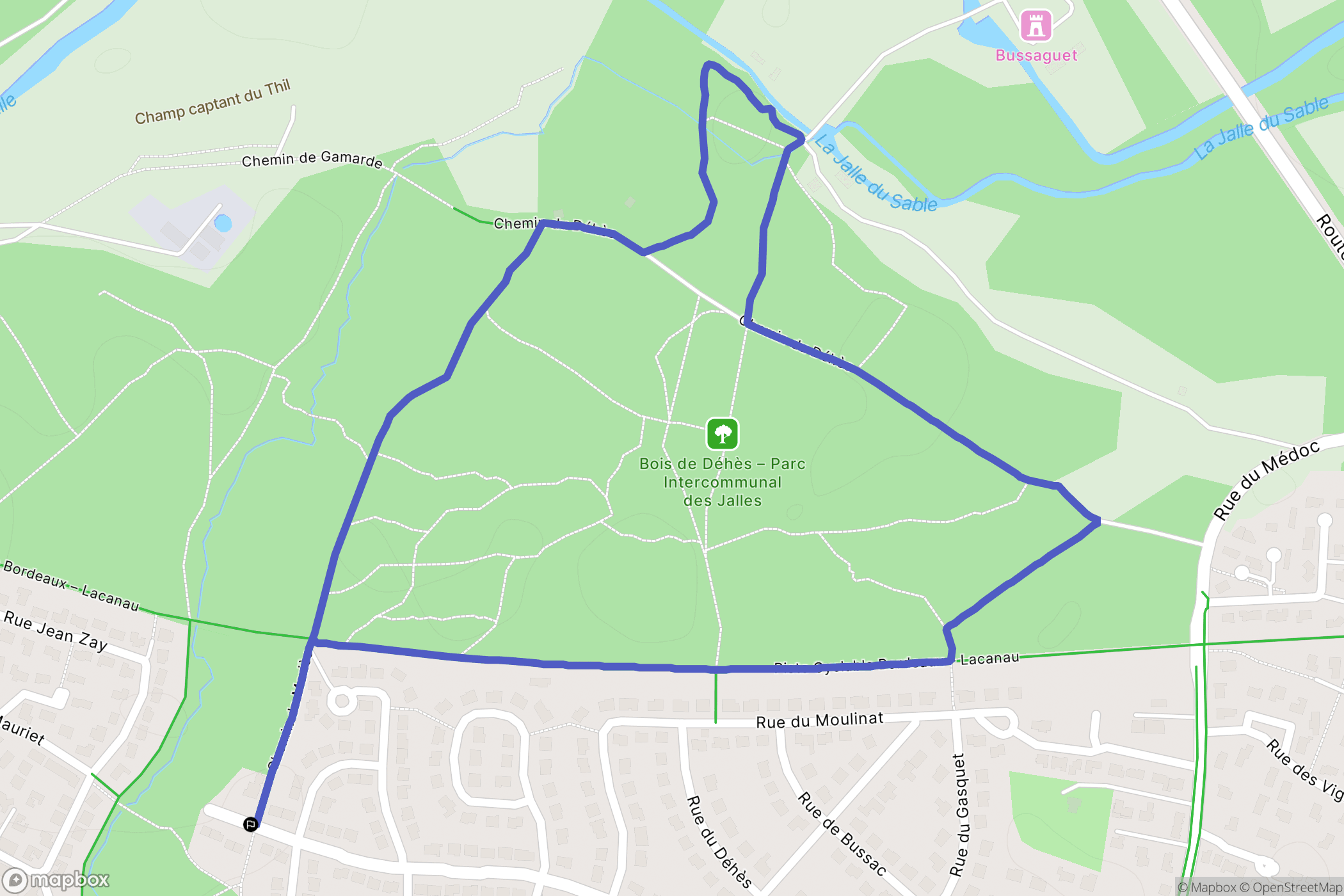 Le Haillan : carte du parcours de randonnée - France