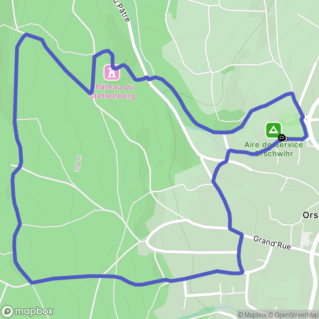 Orschwihr : carte du parcours de randonnée - France
