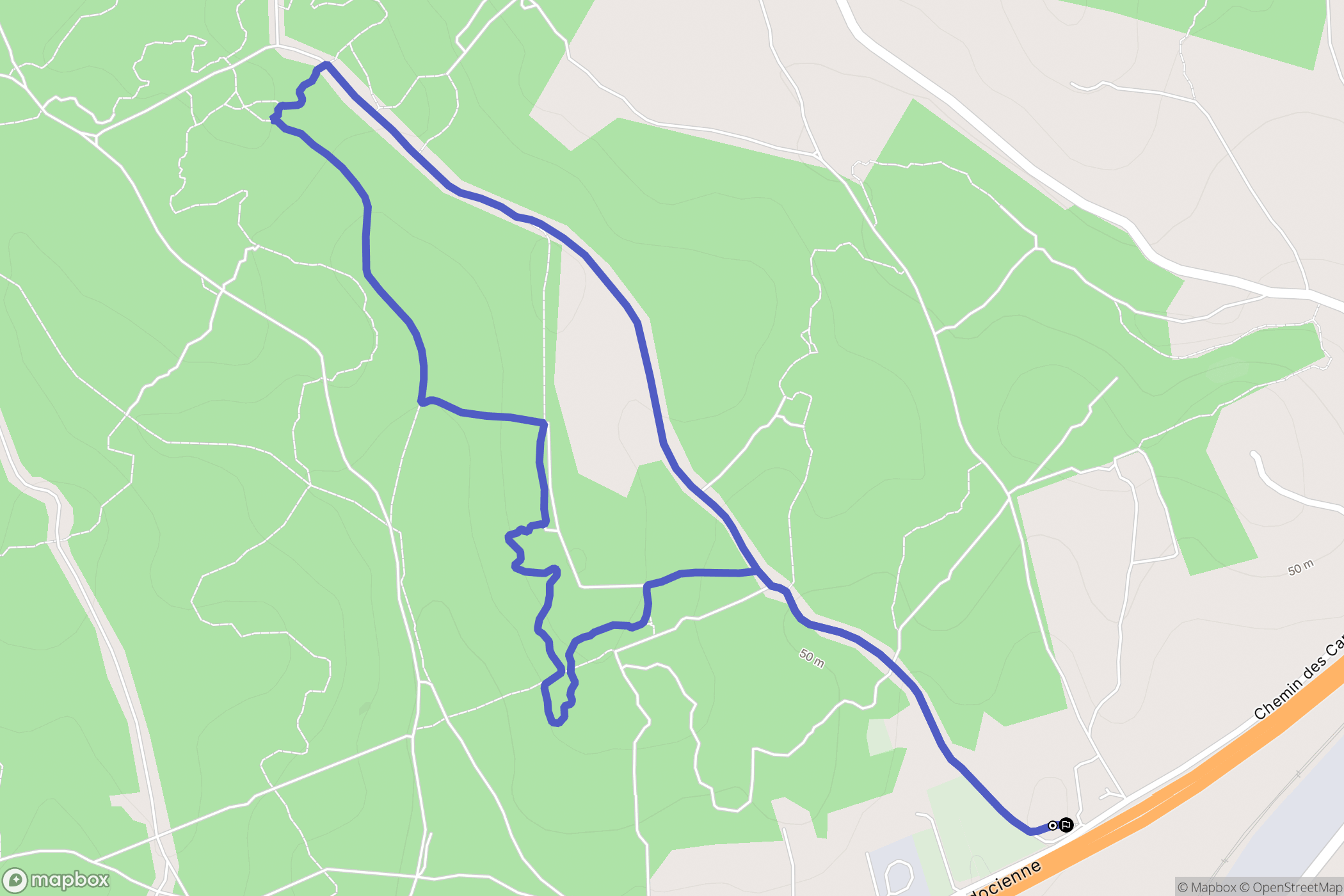 Bernis : carte du parcours de randonnée - France