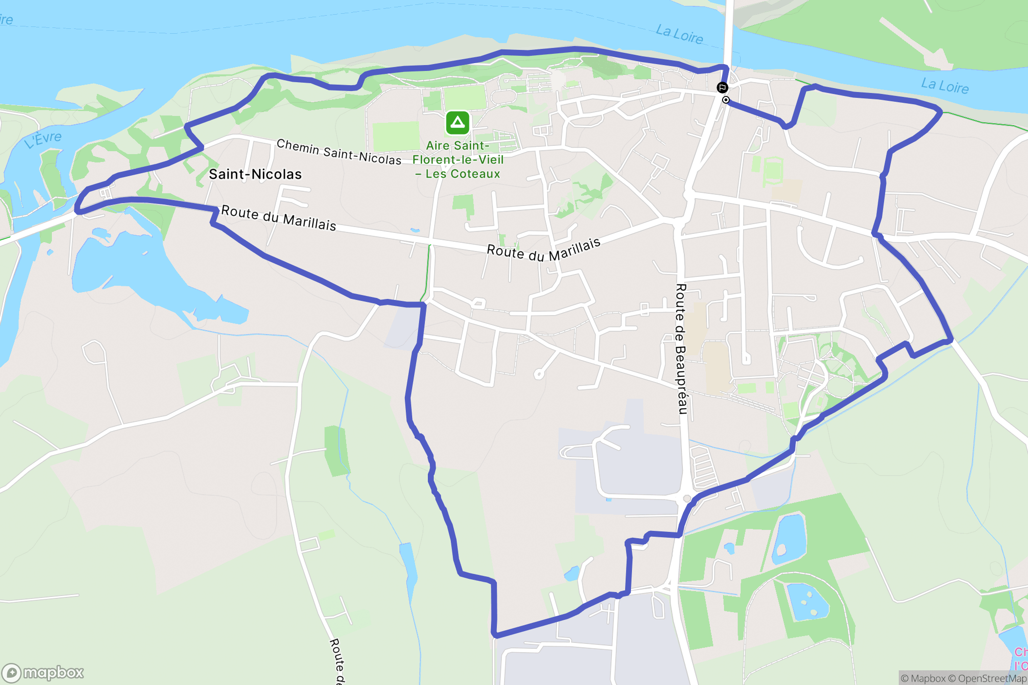 Mauges-sur-Loire : carte du parcours de randonnée - France