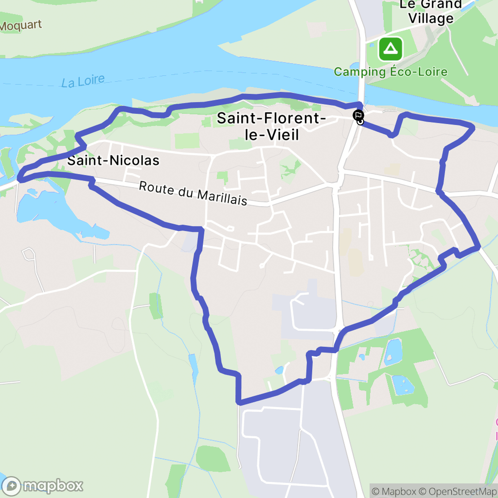 Mauges-sur-Loire : carte du parcours de randonnée - France