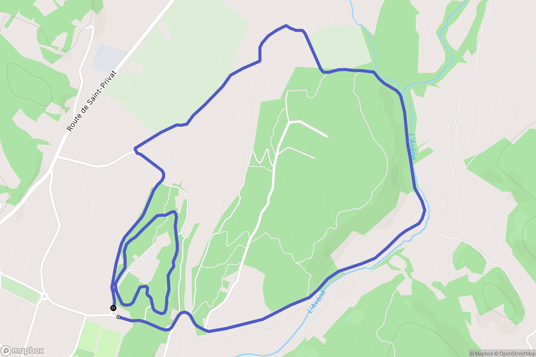 Saint-Privat-des-Vieux : carte du parcours de randonnée - France