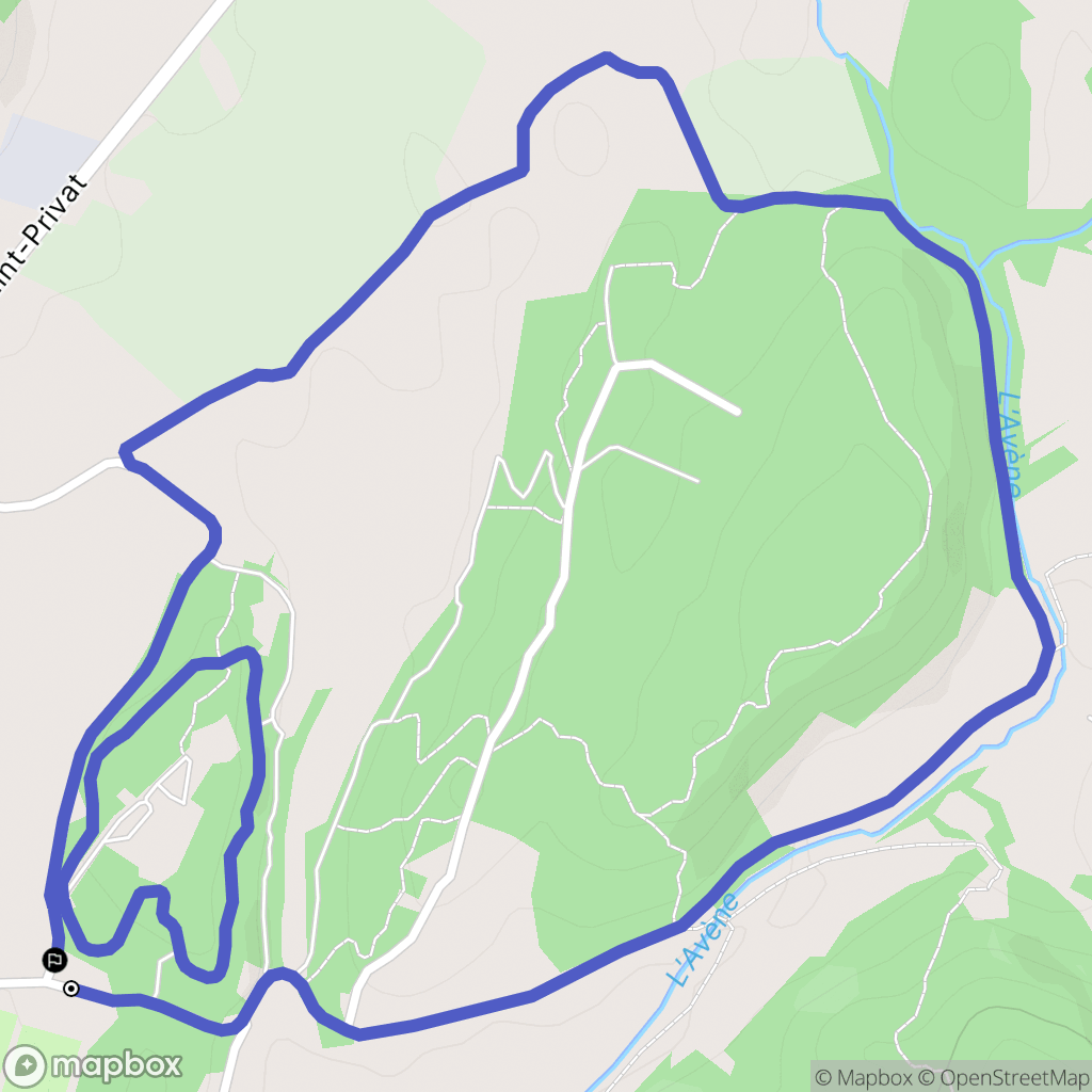 Saint-Privat-des-Vieux : carte du parcours de randonnée - France