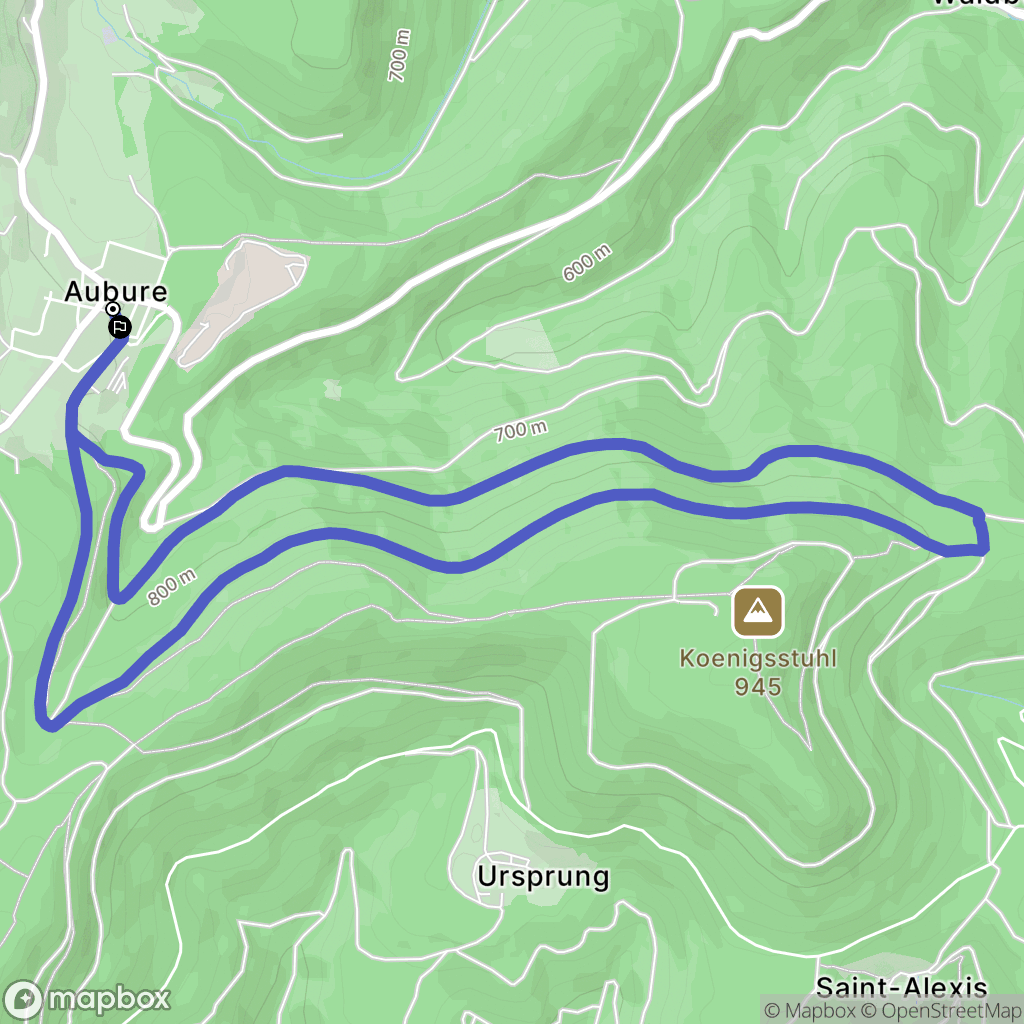 Aubure : carte du parcours de randonnée - France