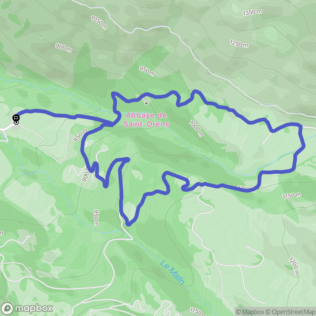 Villelongue : carte du parcours de randonnée - France