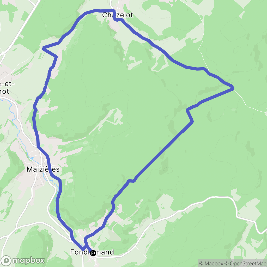 Fondremand : carte du parcours de randonnée - France