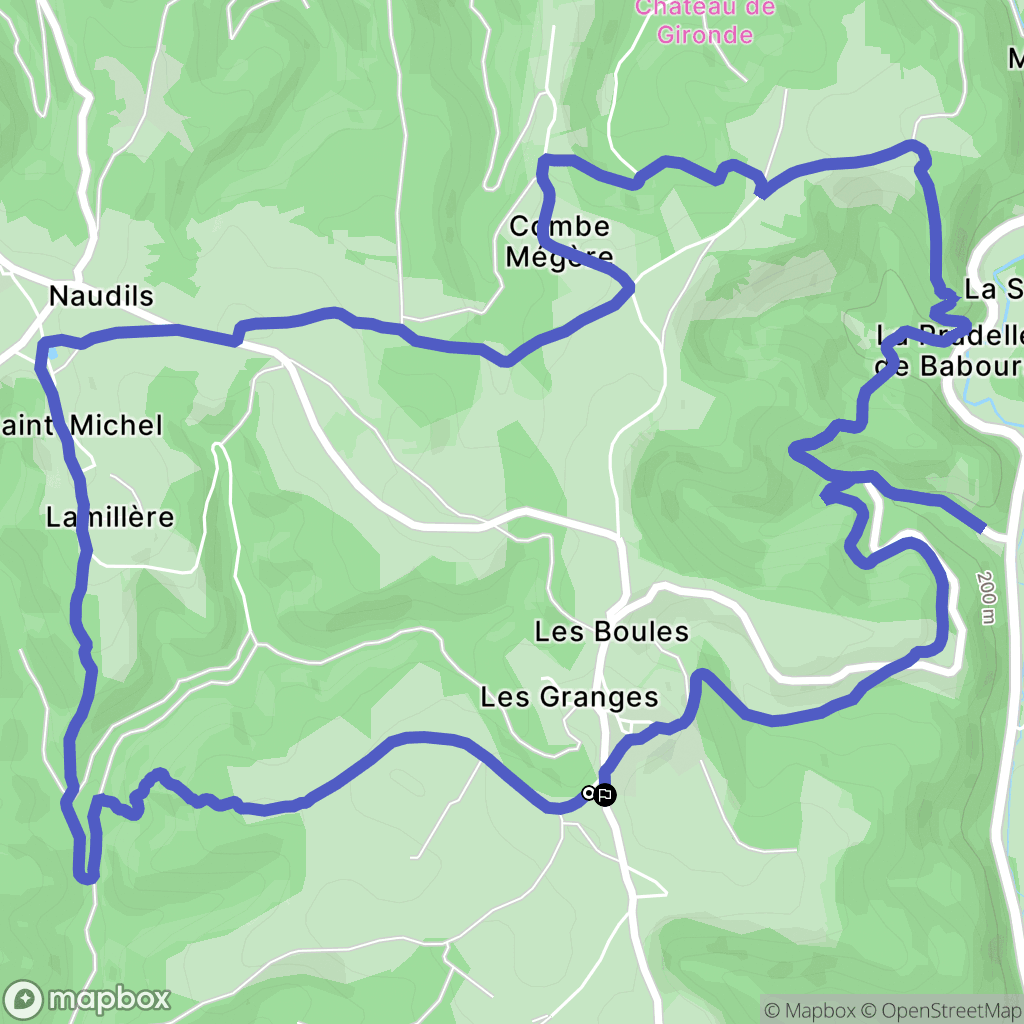 Bellefont-La Rauze : carte du parcours de randonnée - France